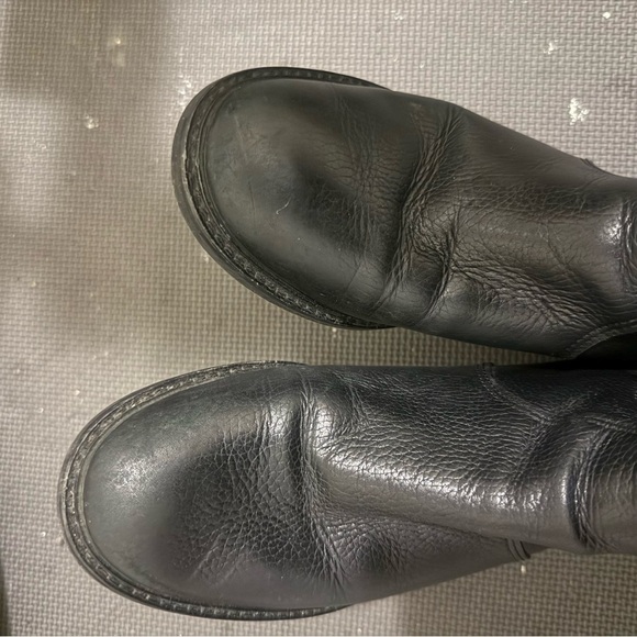 Tory Burch Black Christy Tumbled Leather Stretch Riding Boots - Picture 7 of 11